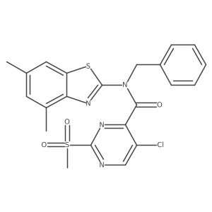 N-benzyl-5-chloro-N-(4,6-dimethyl-1,3-benzothiazol-2-yl)-2-methanesulfonylpyrimidine-4-carboxamide结构式