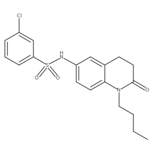 N-(1-butyl-2-oxo-1,2,3,4-tetrahydroquinolin-6-yl)-3-chlorobenzenesulfonamide结构式