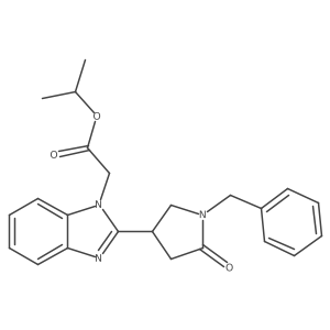 Methylethyl 2-{2-[5-oxo-1-benzylpyrrolidin-3-yl]benzimidazolyl}acetate Structure