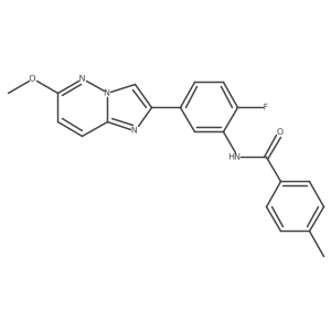 N-(2-fluoro-5-(6-methoxyimidazo[1,2-b]pyridazin-2-yl)phenyl)-4-methylbenzamide结构式