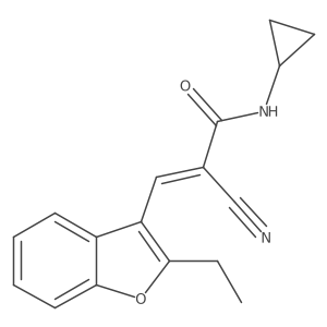 2-cyano-N-cyclopropyl-3-(2-ethyl-1-benzofuran-3-yl)prop-2-enamide Structure