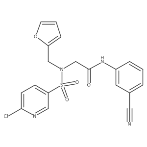 N-(3-cyanophenyl)-2-{N-[(furan-2-yl)methyl]-6-chloropyridine-3-sulfonamido}acetamide结构式