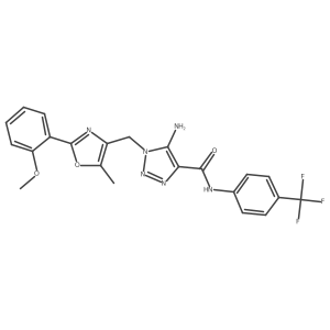5-amino-1-{[2-(2-methoxyphenyl)-5-methyl-1,3-oxazol-4-yl]methyl}-N-[4-(trifluoromethyl)phenyl]-1H-1,2,3-triazole-4-carboxamide结构式