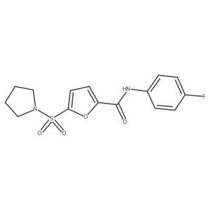 N-(4-fluorophenyl)-5-(pyrrolidine-1-sulfonyl)furan-2-carboxamide结构式