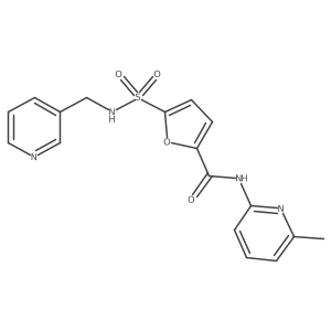 N-(6-methylpyridin-2-yl)-5-(N-(pyridin-3-ylmethyl)sulfamoyl)furan-2-carboxamide结构式