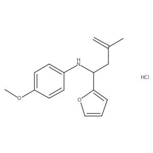 N-(1-(furan-2-yl)-3-methylbut-3-en-1-yl)-4-methoxyaniline hydrochloride结构式