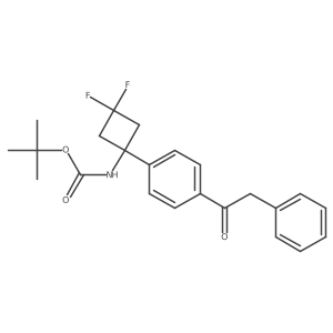 Tert-butyl (3,3-difluoro-1-(4-(2-phenylacetyl)phenyl)cyclobutyl)carbamate Structure