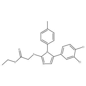 ethyl 2-((5-(3,4-dichlorophenyl)-1-(p-tolyl)-1H-imidazol-2-yl)thio)acetate Structure