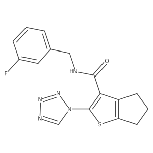 N-(3-fluorobenzyl)-2-(1H-tetrazol-1-yl)-5,6-dihydro-4H-cyclopenta[b]thiophene-3-carboxamide Structure