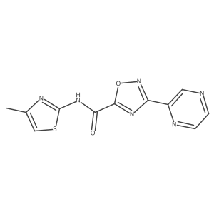 N-(4-methylthiazol-2-yl)-3-(pyrazin-2-yl)-1,2,4-oxadiazole-5-carboxamide Structure