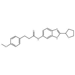 3-(4-methoxyphenyl)-N-[2-(tetrahydrofuran-2-yl)-1H-benzimidazol-5-yl]propanamide结构式