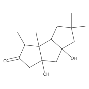 rel-(-)-(3R,3aR,3bS,6aS,7aR)-Decahydro-6a,7a-dihydroxy-3,3a,5,5-tetramethyl-2H-cyclopenta[a]pentalen-2-one结构式