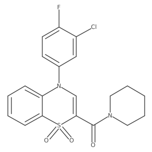 4-(3-chloro-4-fluorophenyl)-2-(piperidin-1-ylcarbonyl)-4H-1,4-benzothiazine 1,1-dioxide结构式