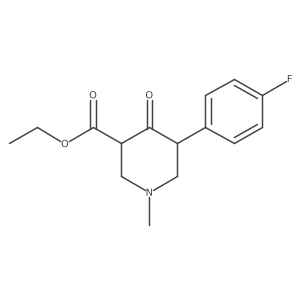 Ethyl 5-(4-fluorophenyl)-1-methyl-4-oxopiperidine-3-carboxylate结构式