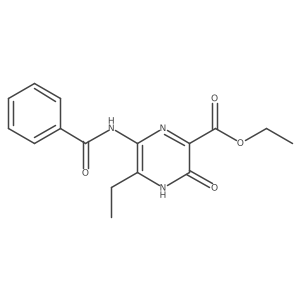 Ethyl 6-(benzoylamino)-5-ethyl-3,4-dihydro-3-oxo-2-pyrazinecarboxylate Structure