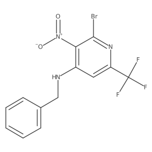 N-Benzyl-2-bromo-3-nitro-6-(trifluoromethyl)pyridin-4-amine结构式