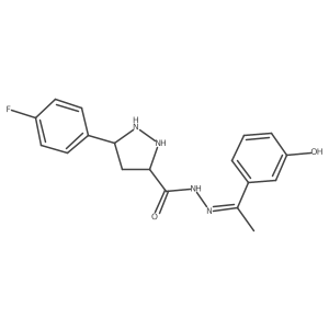 5-(4-fluorophenyl)-N-[(Z)-1-(3-hydroxyphenyl)ethylideneamino]pyrazolidine-3-carboxamide Structure