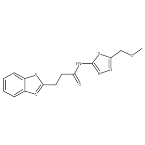 3-(1,3-benzothiazol-2-yl)-N-[(2E)-5-(methoxymethyl)-1,3,4-thiadiazol-2(3H)-ylidene]propanamide结构式