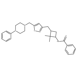 N-[(1S,3S)-2,2-Dimethyl-3-[[5-[(4-phenyl-1-piperazinyl)methyl]-3-isoxazolyl]methyl]cyclobutyl]-benzamide Structure
