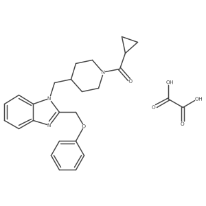 cyclopropyl(4-((2-(phenoxymethyl)-1H-benzo[d]imidazol-1-yl)methyl)piperidin-1-yl)methanone oxalate结构式