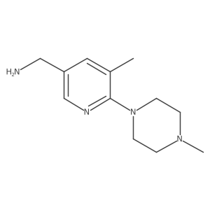 (5-Methyl-6-(4-methylpiperazin-1-yl)pyridin-3-yl)methanamine结构式
