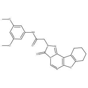 N-(3,5-dimethoxyphenyl)-2-{5-oxo-10-thia-3,4,6,8-tetraazatetracyclo[7.7.0.0^{2,6}.0^{11,16}]hexadeca-1(9),2,7,11(16)-tetraen-4-yl}acetamide Structure