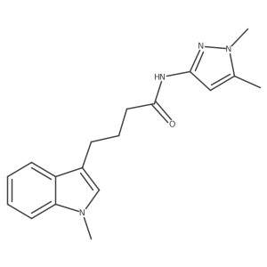 N-(1,5-dimethyl-1H-pyrazol-3-yl)-4-(1-methyl-1H-indol-3-yl)butanamide结构式