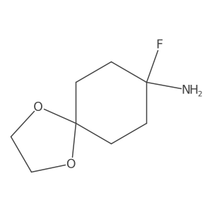 8-Fluoro-1,4-dioxaspiro[4.5]decan-8-amine结构式