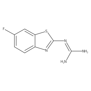 N-(6-fluoro-1,3-benzothiazol-2-yl)guanidine结构式