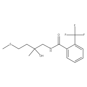 N-[2-hydroxy-2-methyl-4-(methylsulfanyl)butyl]-2-(trifluoromethyl)benzamide结构式