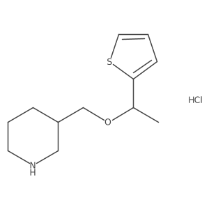 3-((1-(Thiophen-2-yl)ethoxy)methyl)piperidine hydrochloride Structure