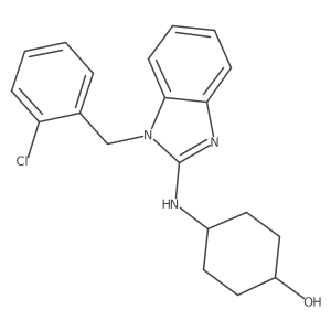 (1r,4r)-4-((1-(2-chlorobenzyl)-1H-benzo[d]imidazol-2-yl)amino)cyclohexanol结构式