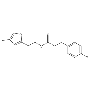 2-((4-fluorophenyl)thio)-N-(2-(3-methylisoxazol-5-yl)ethyl)acetamide结构式