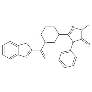5-[1-(1,3-benzothiazole-2-carbonyl)-3-piperidyl]-2-methyl-4-phenyl-1,2,4-triazol-3-one结构式