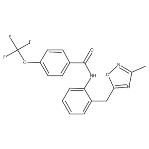 N-(2-((3-methyl-1,2,4-oxadiazol-5-yl)methyl)phenyl)-4-(trifluoromethoxy)benzamide结构式