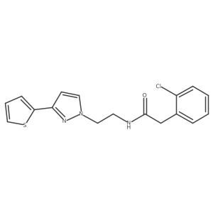 2-(2-chlorophenyl)-N-(2-(3-(thiophen-2-yl)-1H-pyrazol-1-yl)ethyl)acetamide Structure