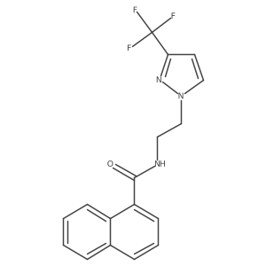 N-(2-(3-(trifluoromethyl)-1H-pyrazol-1-yl)ethyl)-1-naphthamide Structure
