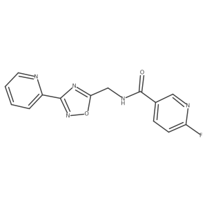 6-Fluoro-N-[(3-pyridin-2-yl-1,2,4-oxadiazol-5-yl)methyl]pyridine-3-carboxamide Structure