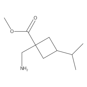 Methyl 1-(aminomethyl)-3-(propan-2-yl)cyclobutane-1-carboxylate Structure