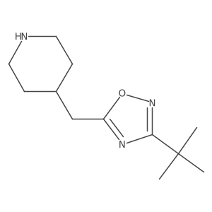 4-[(3-tert-Butyl-1,2,4-oxadiazol-5-yl)methyl]piperidine结构式