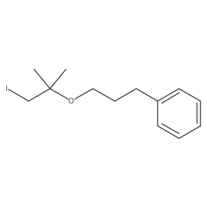 {3-[(1-Iodo-2-methylpropan-2-yl)oxy]propyl}benzene结构式