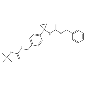 Phenylmethyl N-[1-[4-[[[(1,1-dimethylethoxy)carbonyl]amino]methyl]phenyl]cyclopropyl]carbamate结构式