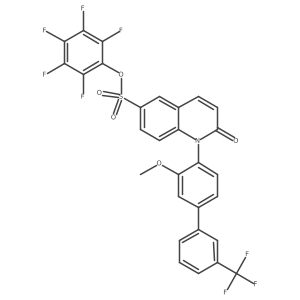(S)-Perfluorophenyl 1-(3-methoxy-3'-(trifluoromethyl)-[1,1'-biphenyl]-4-yl)-2-oxo-1,2-dihydroquinoline-6-sulfonate Structure