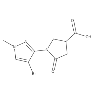 1-(4-bromo-1-methyl-1H-pyrazol-3-yl)-5-oxopyrrolidine-3-carboxylic acid结构式