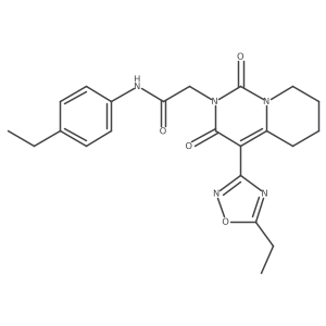 2-[4-(5-ethyl-1,2,4-oxadiazol-3-yl)-1,3-dioxo-1H,2H,3H,5H,6H,7H,8H-pyrido[1,2-c]pyrimidin-2-yl]-N-(4-ethylphenyl)acetamide结构式