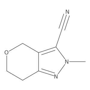 2-Methyl-2,4,6,7-tetrahydropyrano[4,3-c]pyrazole-3-carbonitrile结构式