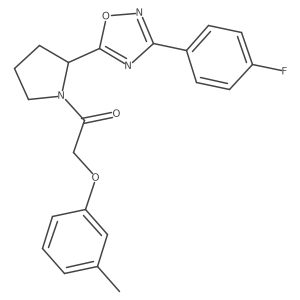 3-(4-Fluorophenyl)-5-{1-[(3-methylphenoxy)acetyl]pyrrolidin-2-yl}-1,2,4-oxadiazole结构式