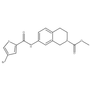 methyl 7-(4-bromothiophene-2-carboxamido)-3,4-dihydroisoquinoline-2(1H)-carboxylate结构式