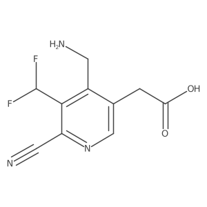 2-(4-(Aminomethyl)-6-cyano-5-(difluoromethyl)pyridin-3-yl)acetic acid结构式