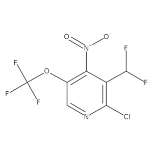 2-Chloro-3-(difluoromethyl)-4-nitro-5-(trifluoromethoxy)pyridine Structure